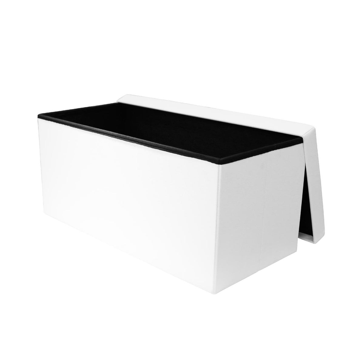 Opbergbank met afneembare deksel - wit - 76.5 x 37.5 x 37.5 cm - opvouwbaar