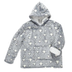 Hoodie kinderen - grijs met sterren - glow in the dark