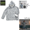 Hoodie kinderen - grijs met sterren - glow in the dark