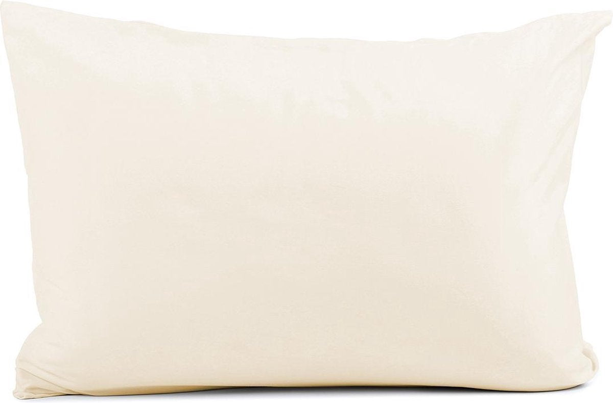 Gekleurd hoofdkussen - roze/ecru - 60x70 cm - 600 gram