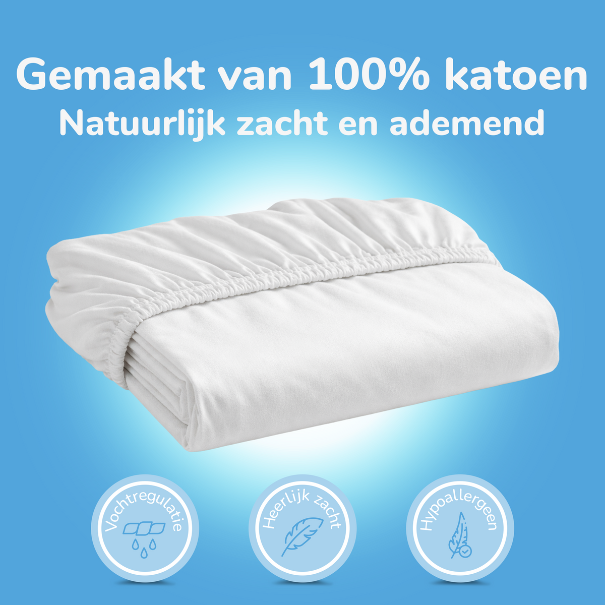Hoeslaken ledikant - katoen - wit - 60x120 cm