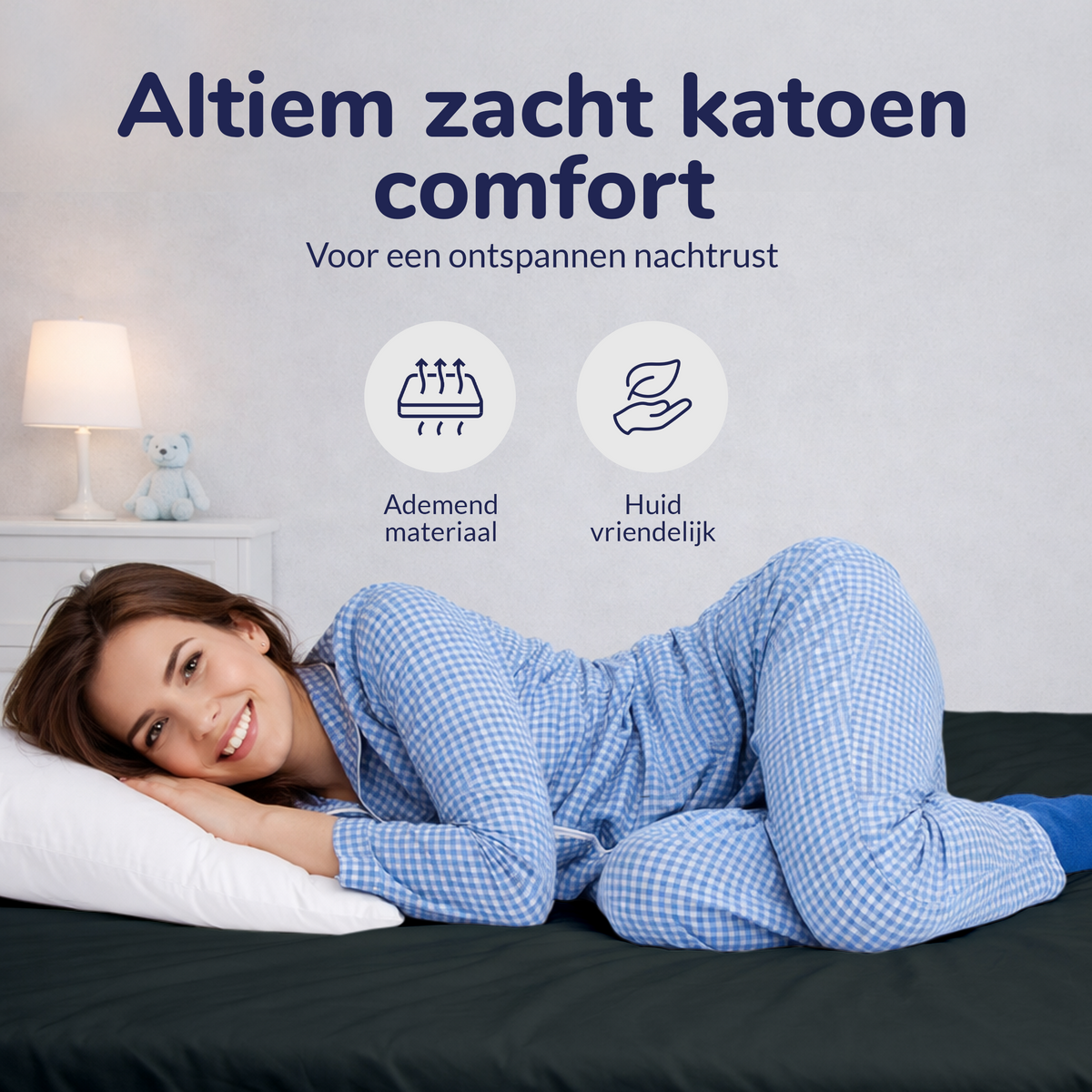 Hoeslaken - Katoen  - Donkergroen