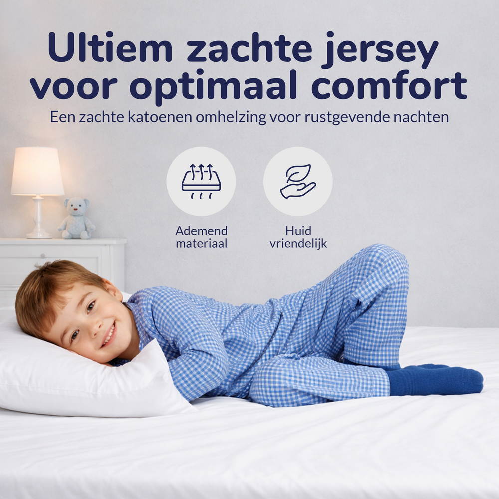 Hoeslaken peuter  - jersey - wit - 70x140/150 cm