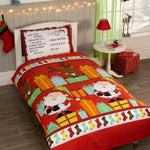 Kerst kinderdekbedovertrek Santa's list - polykatoen