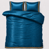 Glans satijn dekbedovertrek Lace - petrol - 1-persoons (140x220 + 60x70 cm)