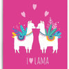 Lama fleece deken - roze - 130x160 cm - I ♥ Lama