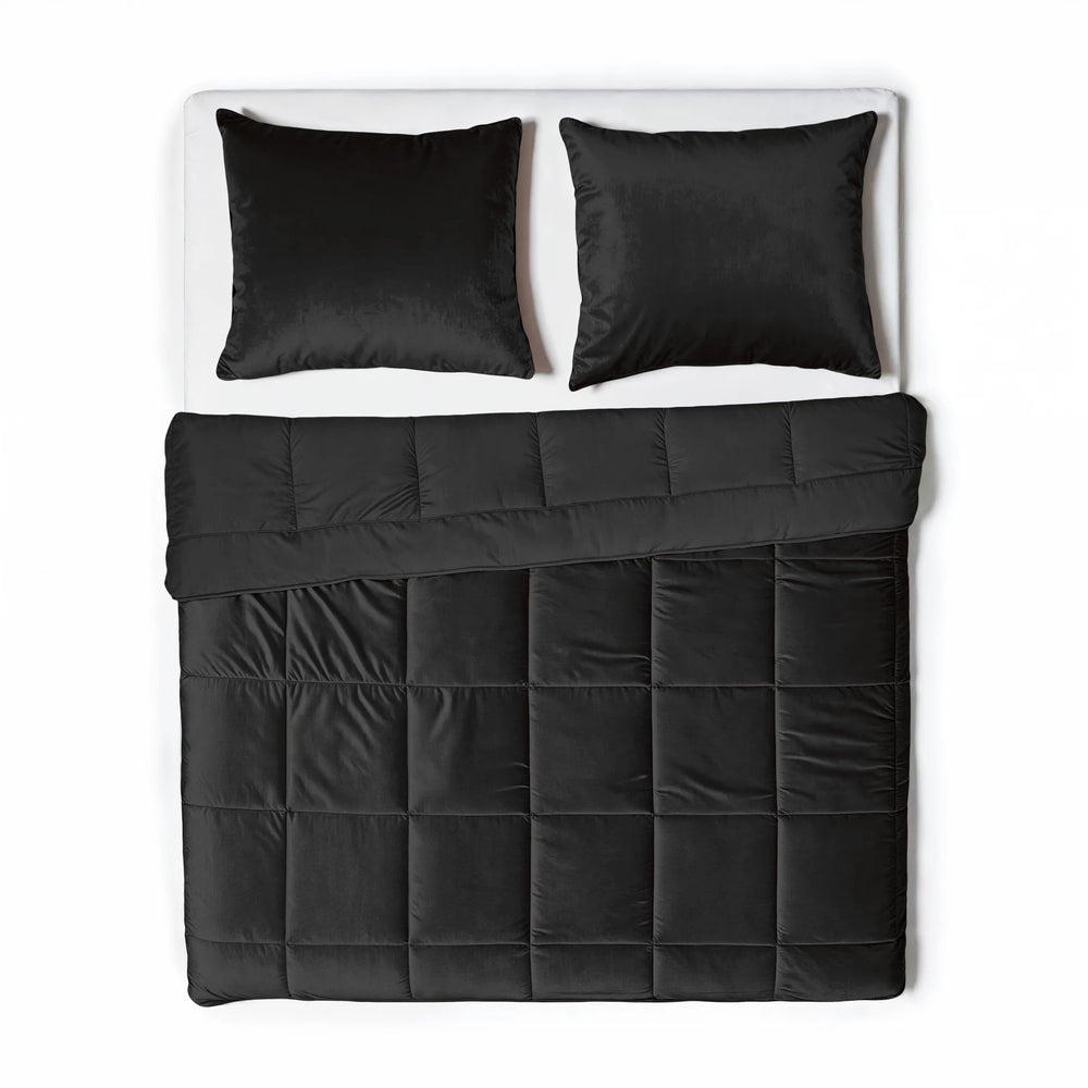 Sleeptime Velvet Lazy dekbed zonder overtrek - excl. kussensloop - zwart - 140x200 cm