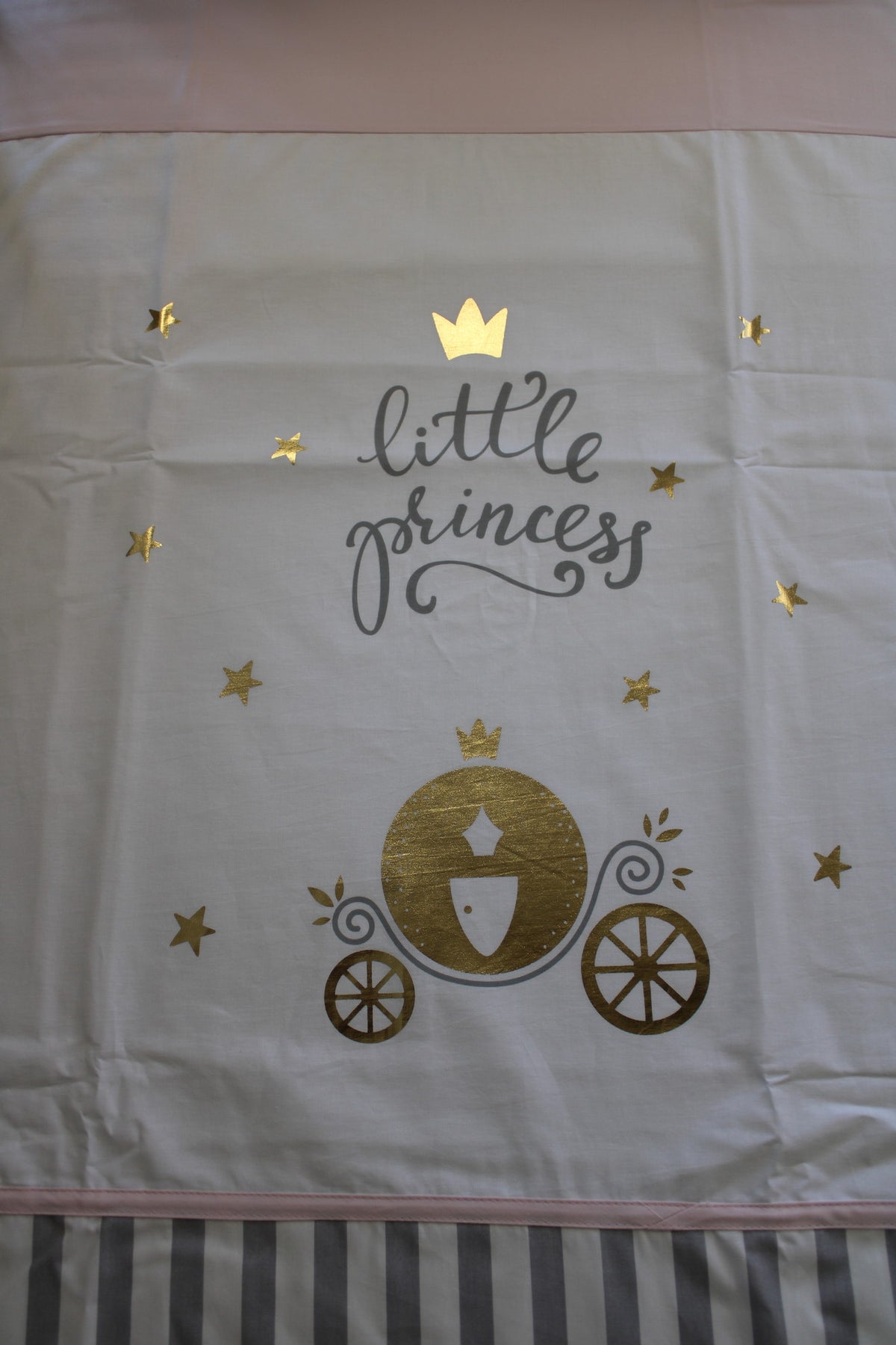 Ledikant dekbedovertrek set - Little princess - gestreept - katoen