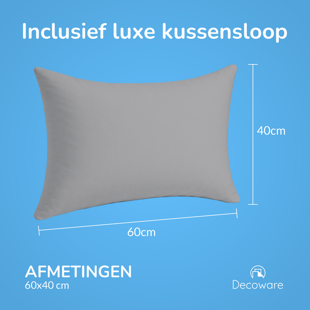 Decoware ledikant dekbedovertrek uni - grijs - katoen