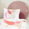 Kinderdekbedovertrek Unicorn roze - katoen - 1-persoons