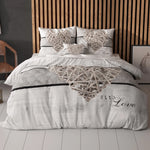 Sleeptime dekbedovertrek Home is Heart - wit - microvezel - 2-persoons (200x220 + 2st. 60x70 cm)