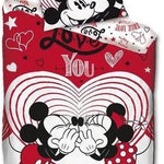 Mickey & Minnie Mouse kinderdekbedovertrek Love You - microvezel