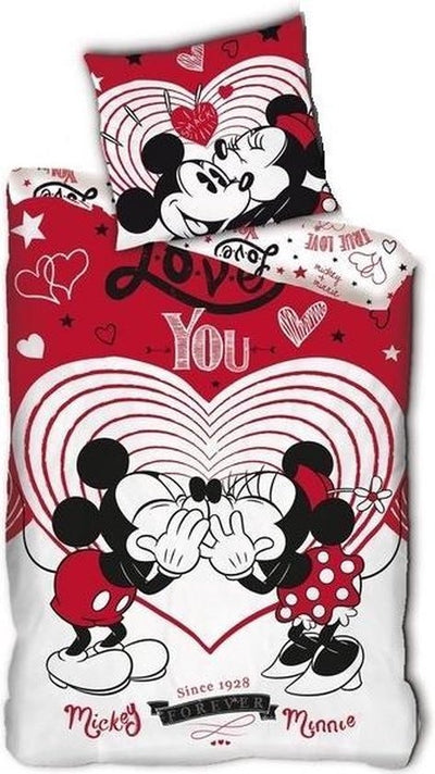 Mickey & Minnie Mouse kinderdekbedovertrek Love You - microvezel