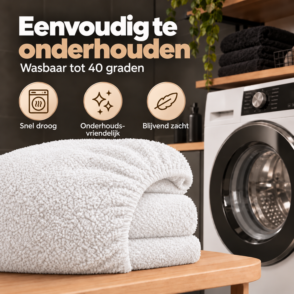 Teddy fleece hoeslaken - Wit