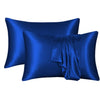 Glans satijnen kussenslopen - blauw (Per 2 st)