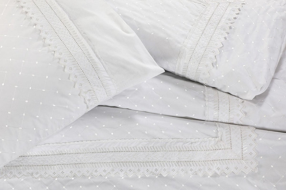 Papillon dekbedovertrek Parma - wit - katoen percale - 140x220 + 2st. 60x70 cm