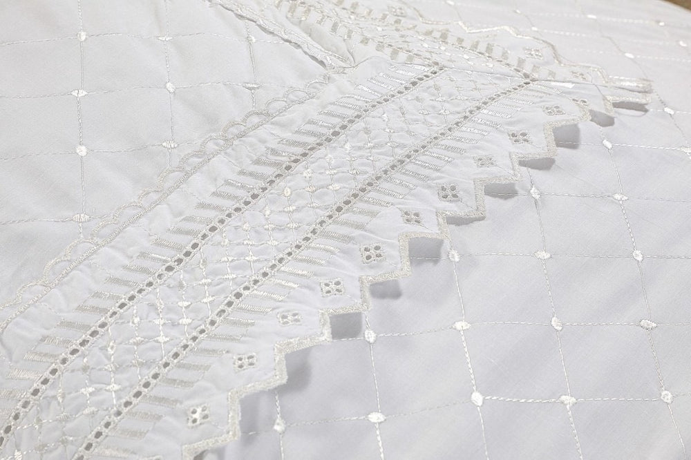 Papillon dekbedovertrek Parma - wit - katoen percale - 140x220 + 2st. 60x70 cm