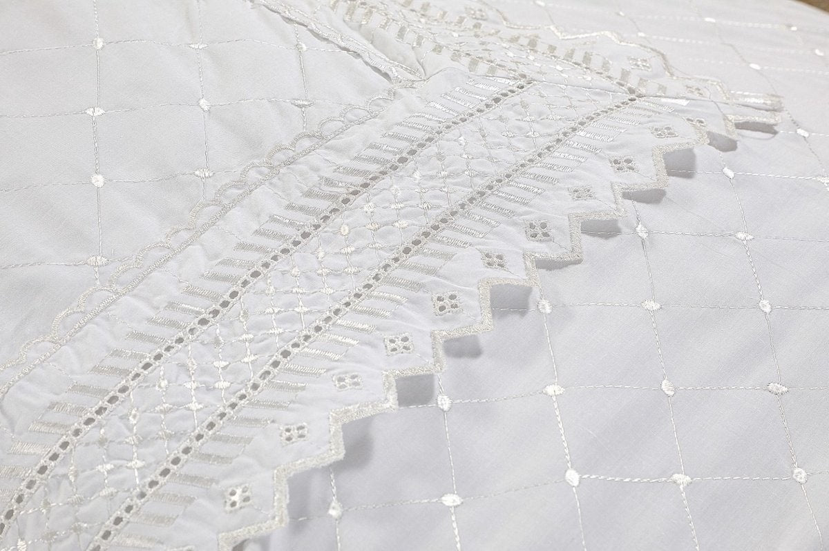 Papillon dekbedovertrek Parma - wit - katoen percale - 140x220 + 2st. 60x70 cm