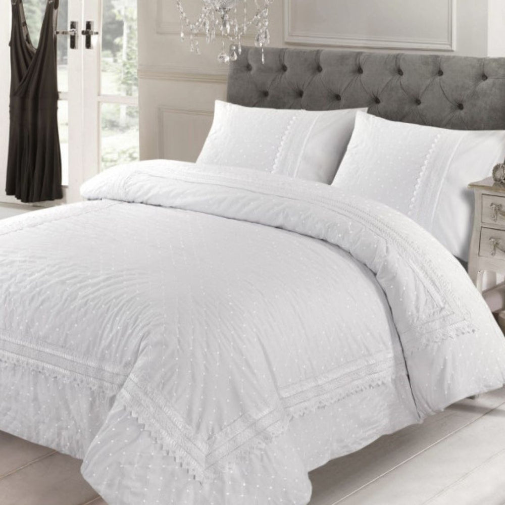 Papillon dekbedovertrek Parma - wit - katoen percale - 140x220 + 2st. 60x70 cm