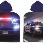 Badponcho met capuchon politieauto