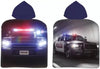 Badponcho met capuchon politieauto