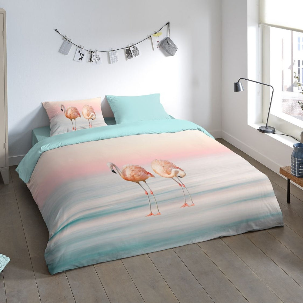 Pure dekbedovertrek Flamingo lounge - microvezel - lits-jumeaux (240x220 + 2st. 60x70 cm)