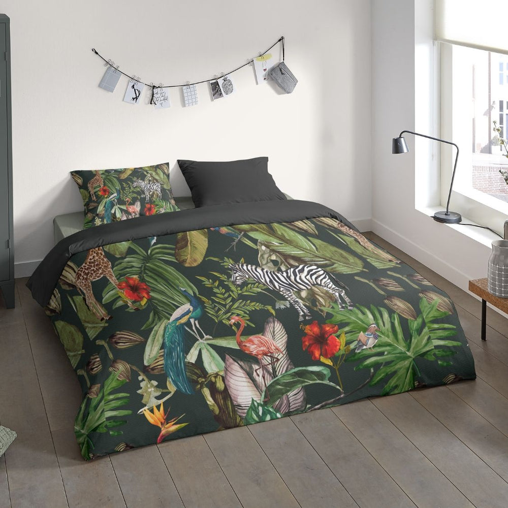 Pure dekbedovertrek Barend Jungle - groen - microvezel - 1-persoons (140x220 + 60x70 cm)