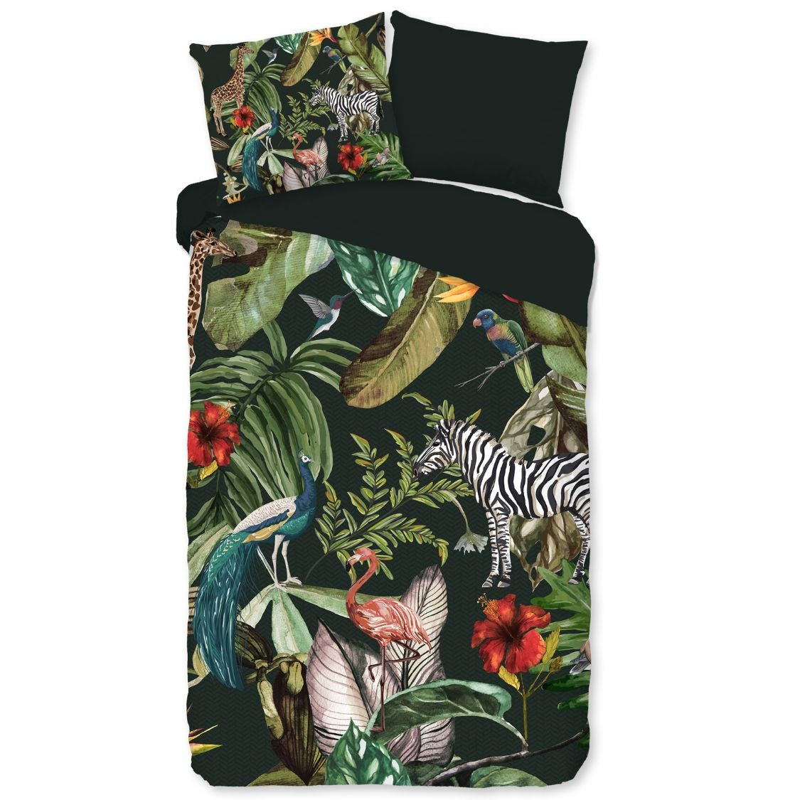 Pure dekbedovertrek Barend Jungle - groen - microvezel - 1-persoons (140x220 + 60x70 cm)