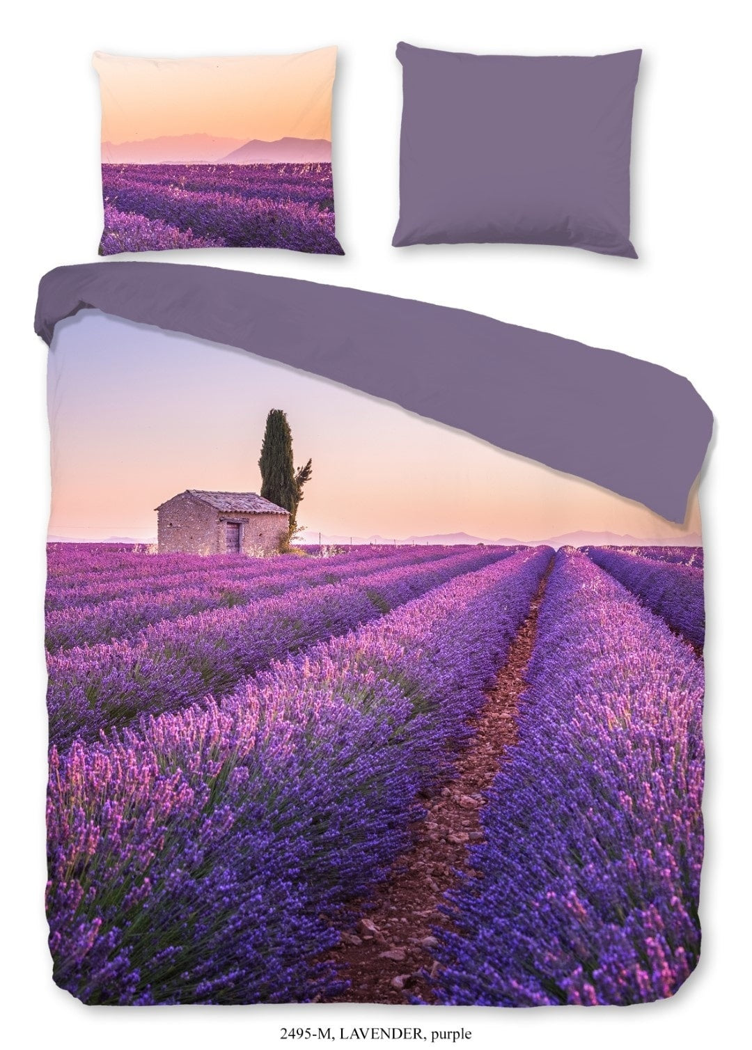 Pure dekbedovertrek Lavendel veld - microvezel - lits-jumeaux (240x220 + 2st. 60x70 cm)