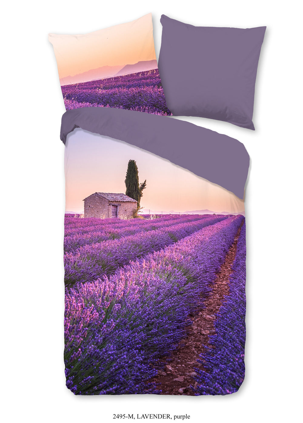 Pure dekbedovertrek Lavendel veld - microvezel - lits-jumeaux (240x220 + 2st. 60x70 cm)