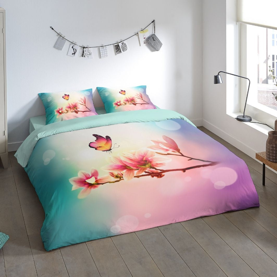 Pure dekbedovertrek Yuni - Magnolia Butterfly - microvezel - lits-jumeaux (240x220 + 2st. 60x70 cm)