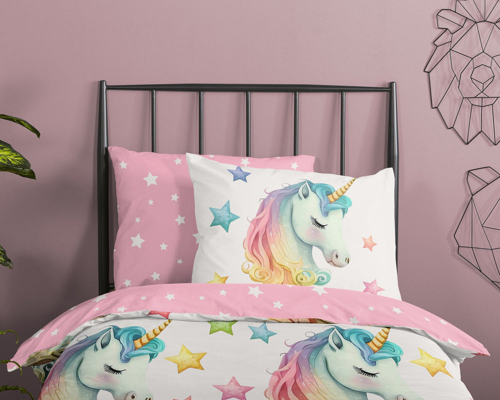 Pure kinderdekbedovertrek Fancy - unicorn - microvezel