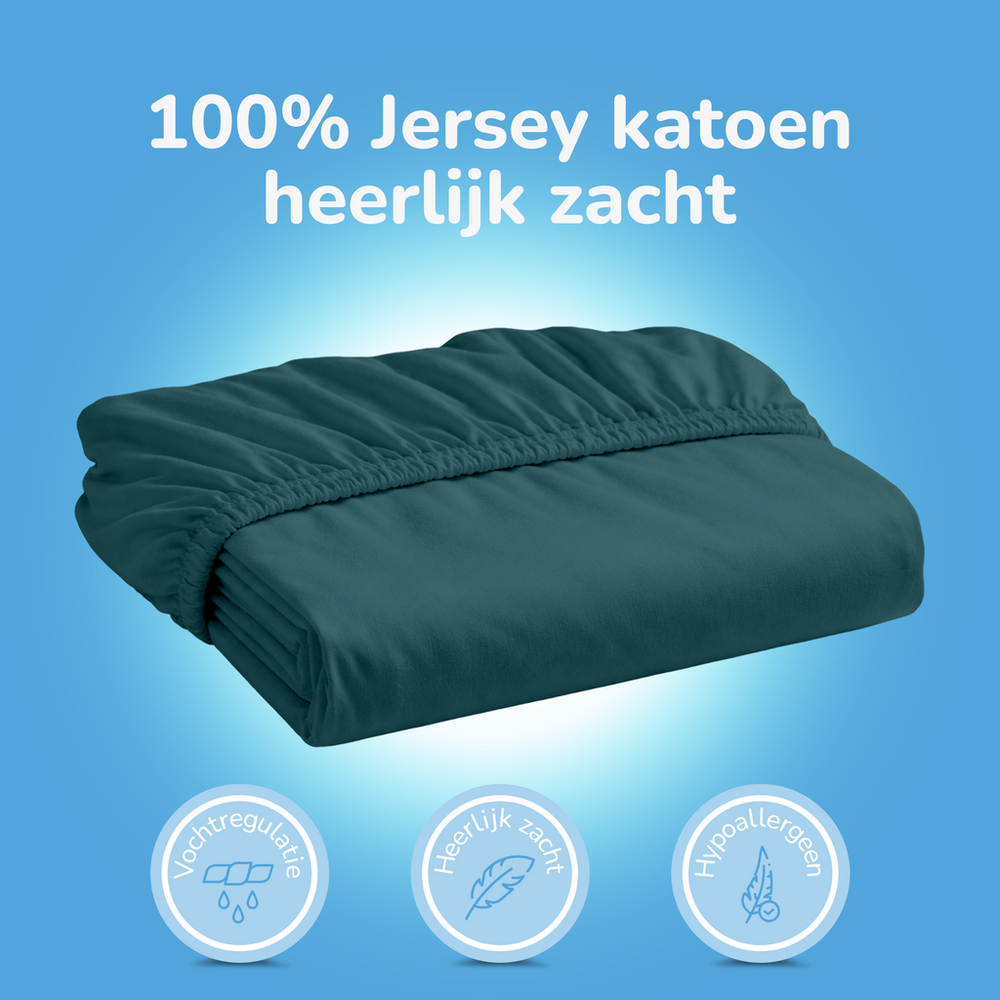 Hoeslaken - jersey - petrol