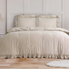 Sleeptime dekbedovertrek Ruffles - Taupe - Microvezel - 1-persoons (140x220 + 60x70 cm)