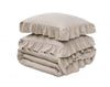 Sleeptime dekbedovertrek Ruffles - Taupe - Microvezel - 1-persoons (140x220 + 60x70 cm)
