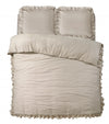 Sleeptime dekbedovertrek Ruffles - Taupe - Microvezel - 1-persoons (140x220 + 60x70 cm)