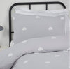 Sleepdown kinderdekbedovertrek Wolkjes  - grijs - microvezel