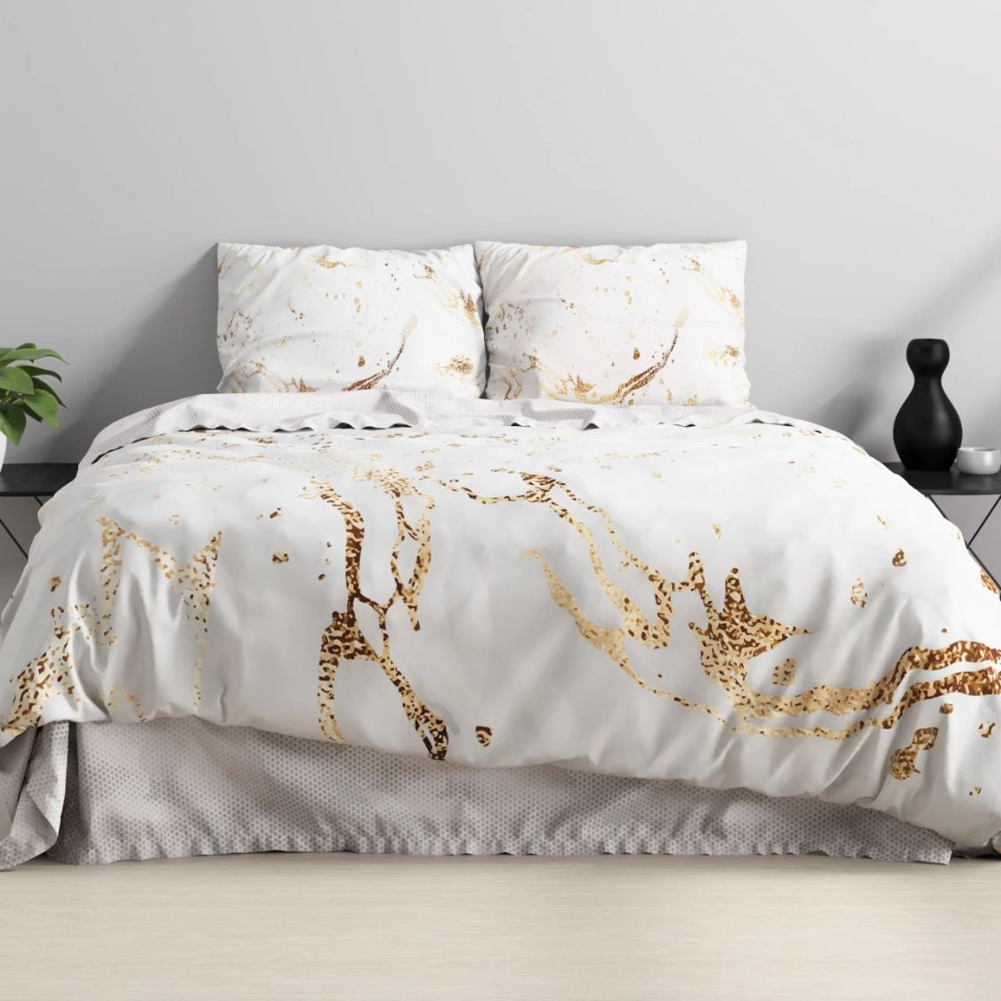 Sleeptime dekbedovertrek Bianco wit - katoensatijn - lits-jumeaux (240x220 + 2st. 60x70 cm)