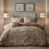 Sleeptime dekbedovertrek Pintuck - taupe - Velvet - 1-persoons (140x220 + 60x70 cm)