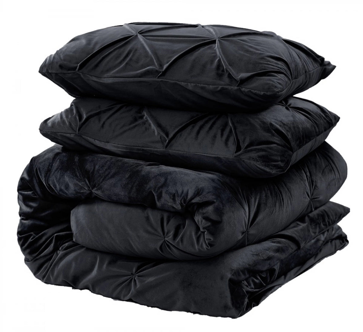 Sleeptime dekbedovertrek Pintuck - velvet - zwart