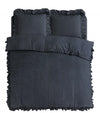 Sleeptime dekbedovertrek Ruffles - Microvezel - Antraciet - 1-persoons (140x220 + 60x70 cm)