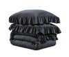 Sleeptime dekbedovertrek Ruffles - Microvezel - Antraciet - 1-persoons (140x220 + 60x70 cm)