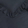 Sleeptime dekbedovertrek Ruffles - Microvezel - Antraciet - 1-persoons (140x220 + 60x70 cm)