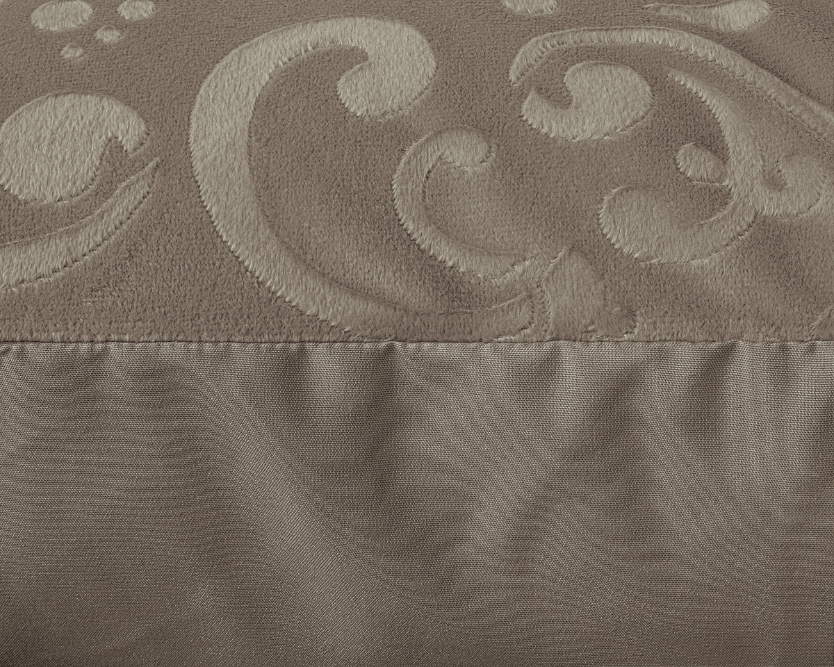 Velvet dekbedovertrek Sultan - embossed - taupe - 1-persoons (140x220 + 60x70cm)