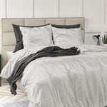 Velvet dekbedovertrek Sultan - embossed - wit - 1-persoons (140x220 + 60x70 cm)