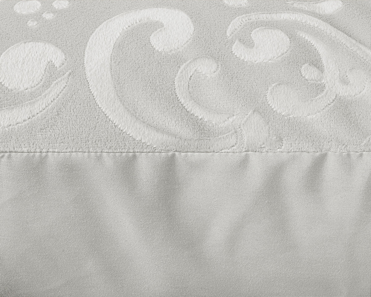 Velvet dekbedovertrek Sultan - embossed - wit - 1-persoons (140x220 + 60x70 cm)