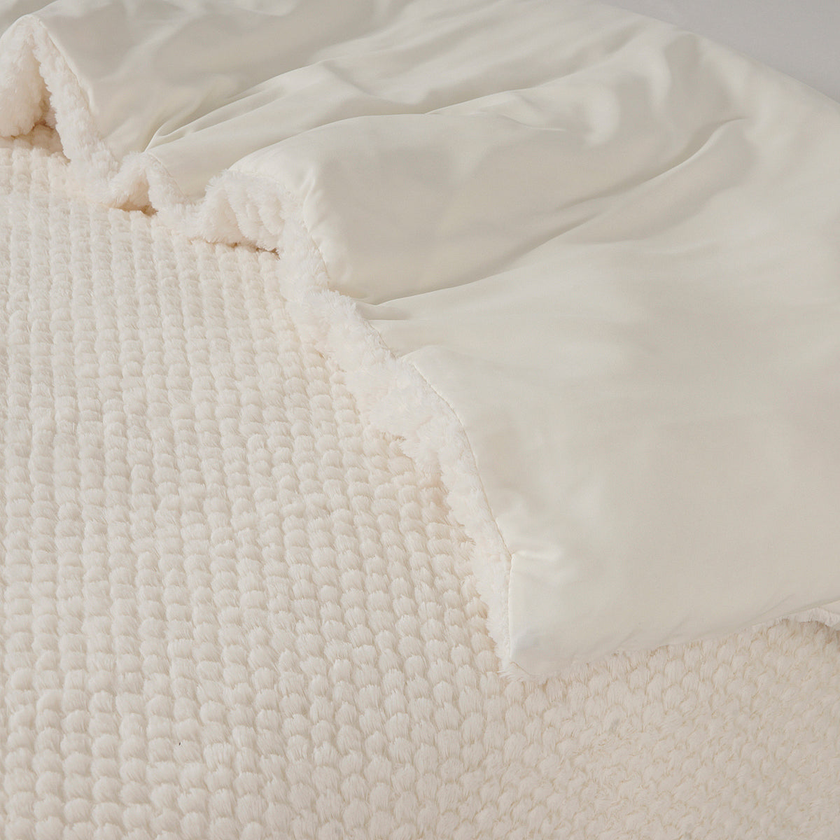 Teddy dekbedovertrek onderkant microvezel Fur - crème