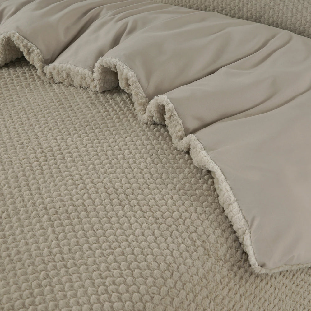 Teddy Fur dekbedovertrek onderkant microvezel - taupe