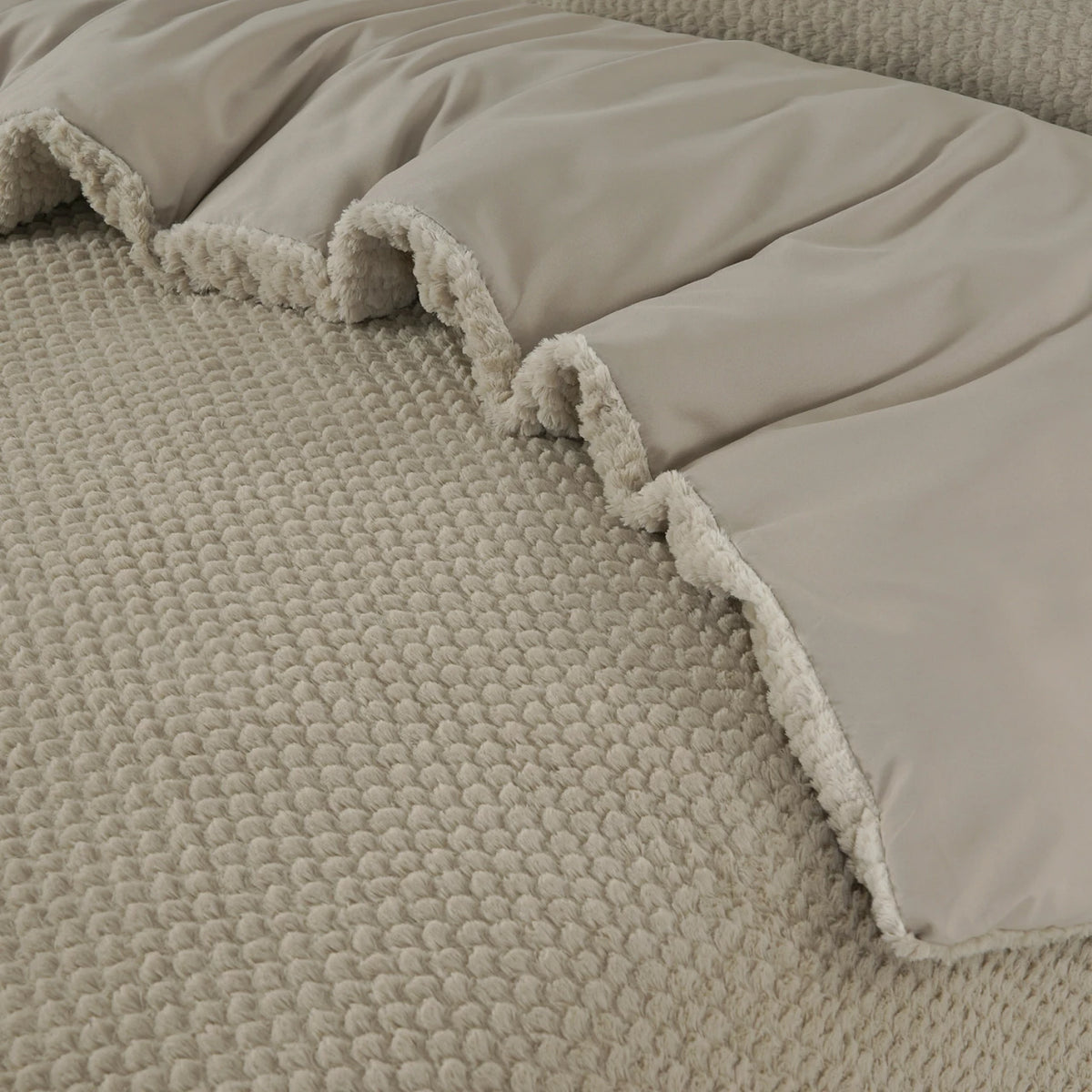 Teddy Fur dekbedovertrek onderkant microvezel - taupe