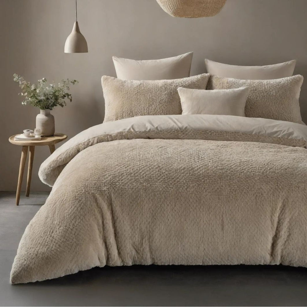 Teddy Fur dekbedovertrek onderkant microvezel - taupe